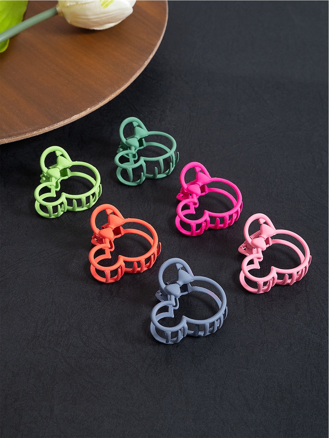 

Golden Peacock Women Set Of 6 Metal Claw Clips, Green