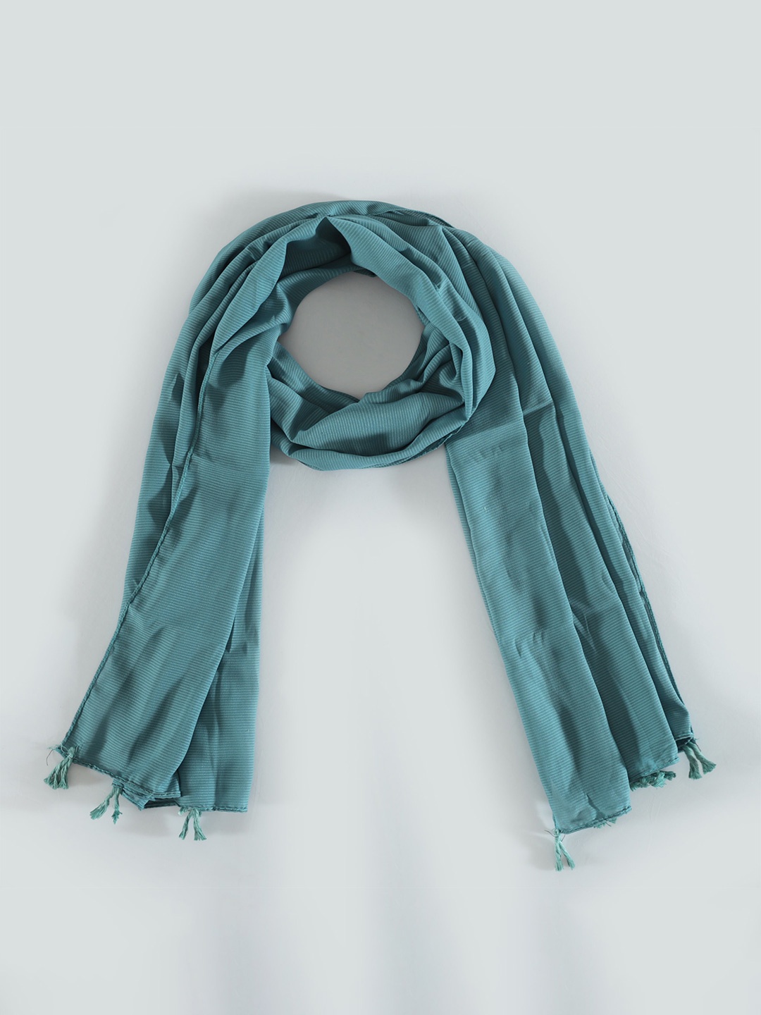 

HANDICRAFT PALACE Striped Scarf, Sea green