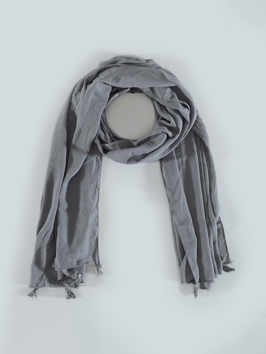 

HANDICRAFT PALACE Striped Scarf, Grey