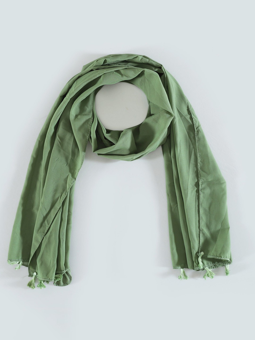 

HANDICRAFT PALACE Striped Scarf, Green