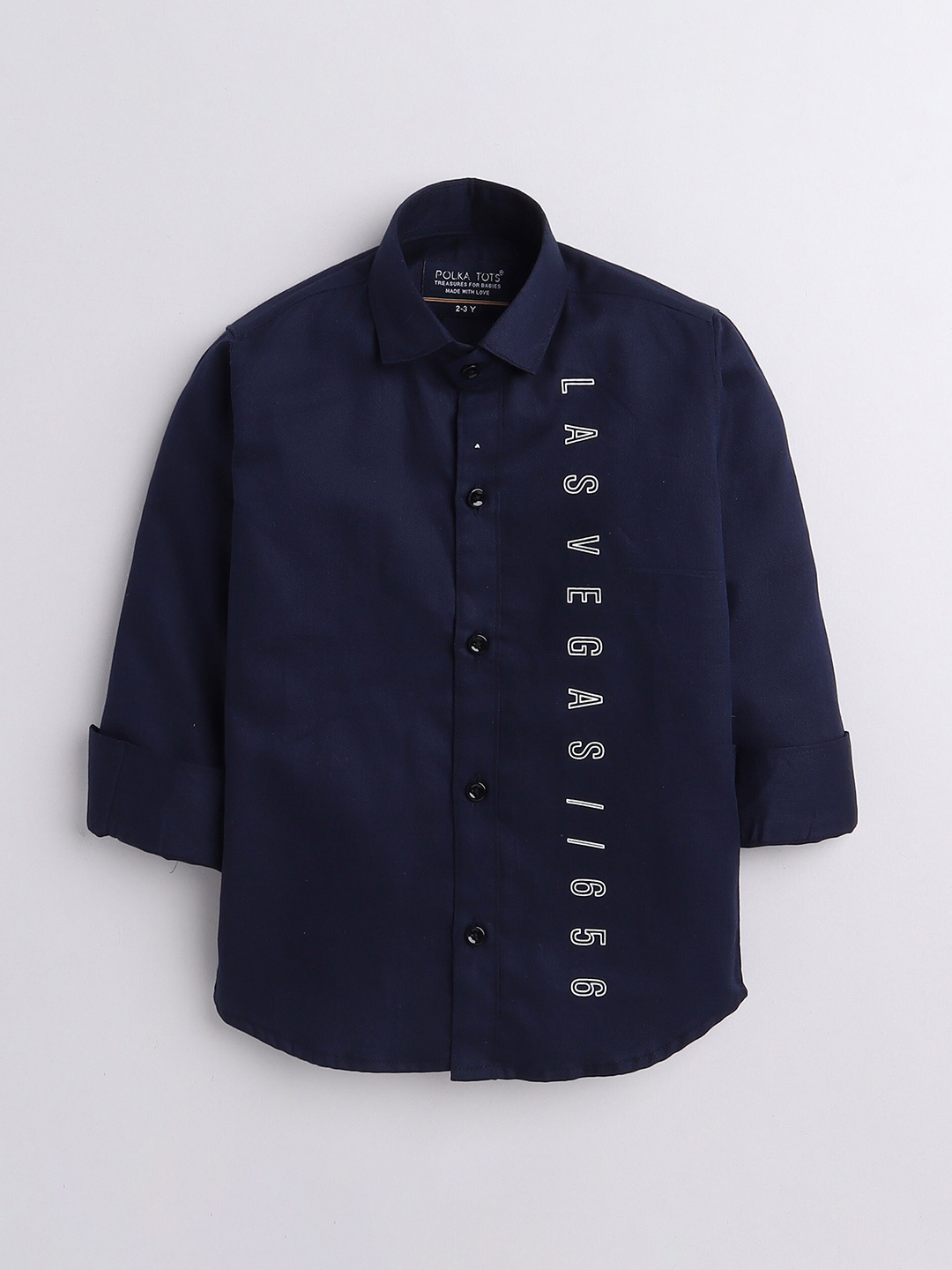 

Polka Tots Boys Classic Cotton Casual Shirt, Navy blue