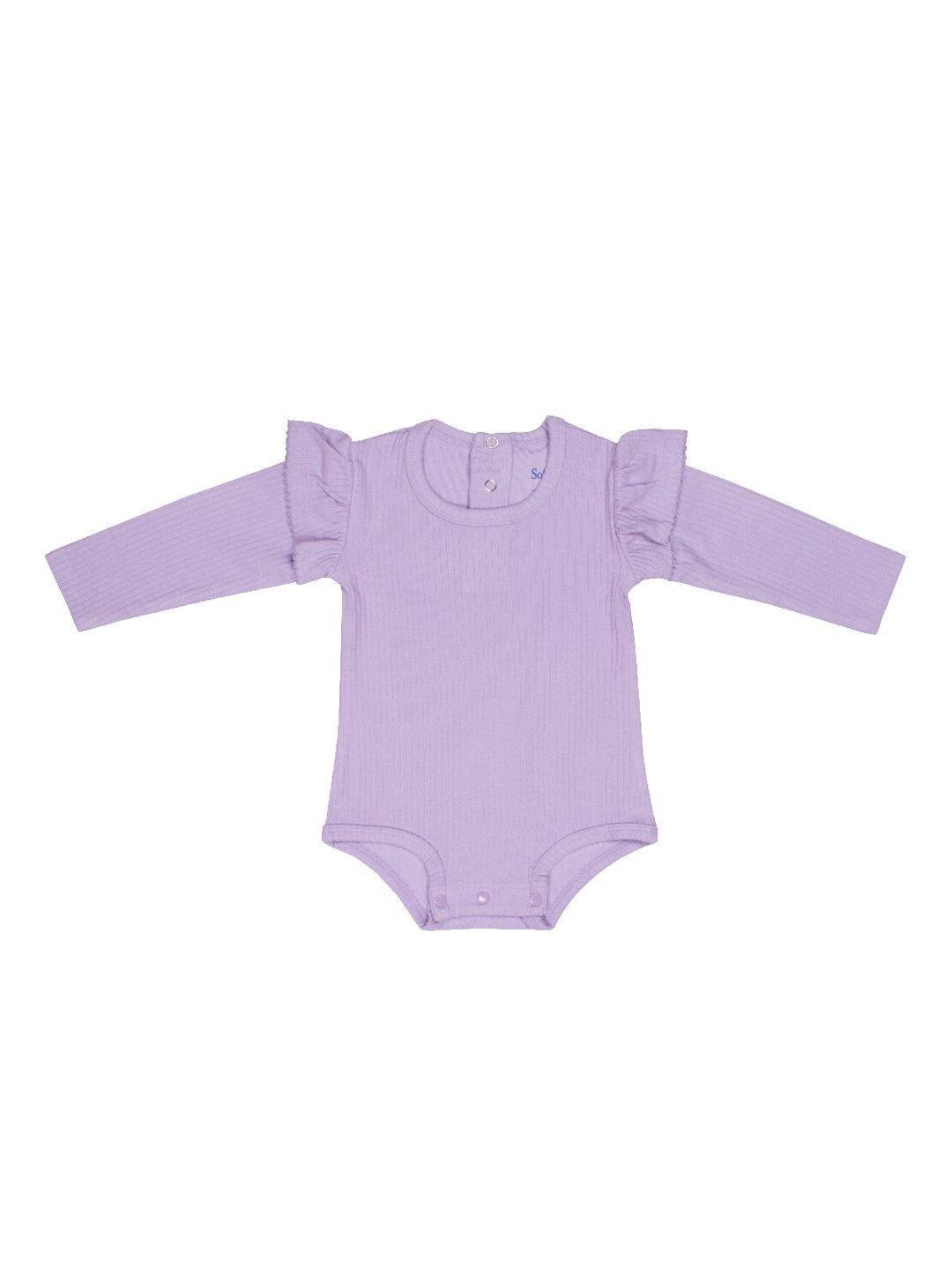 

Softsens Infant Lady Ribbed Organic Cotton Bodysuit with Frills, Lavender