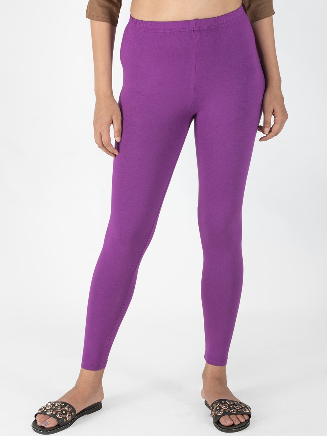 

indian flower Women Ankle Length Leggings, Violet