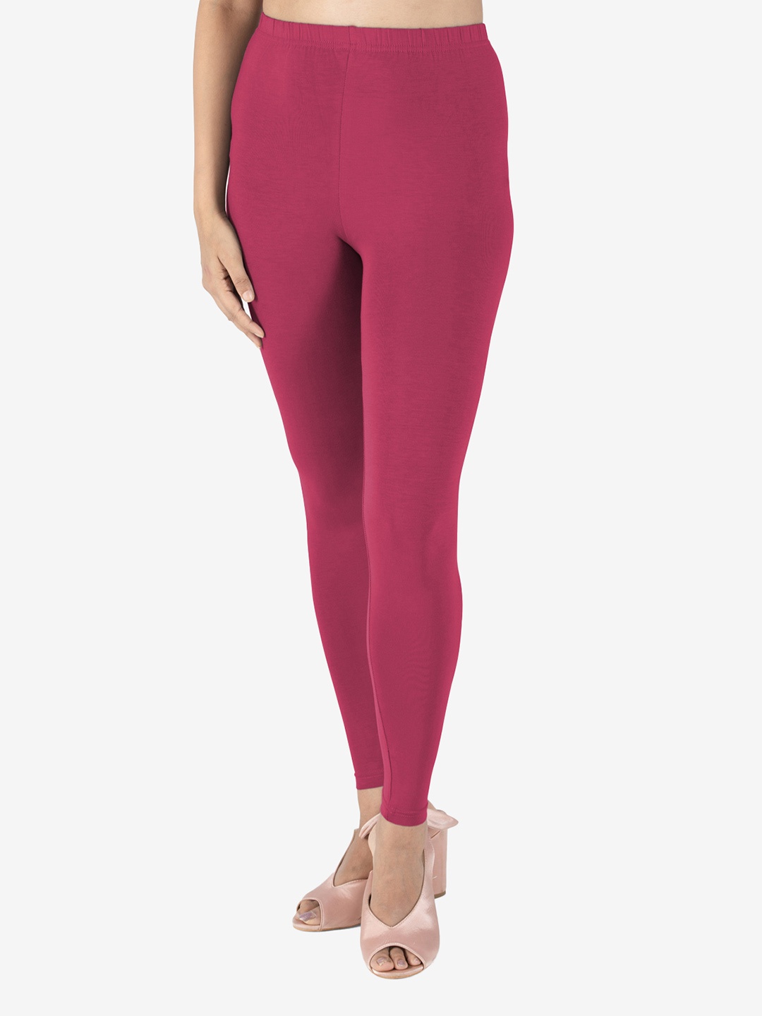 

indian flower Women Solid Ankle Length Leggings, Purple