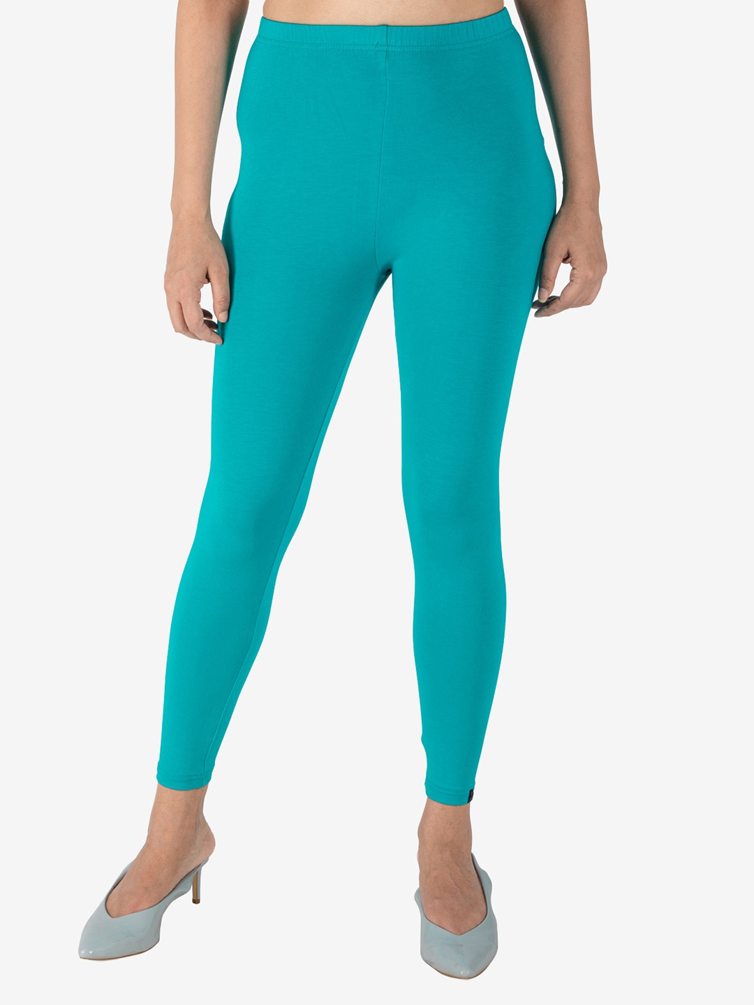 

indian flower Women Solid Ankle Length Leggings, Blue