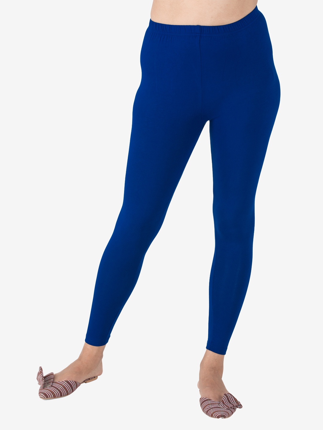 

indian flower Women Solid Ankle Length Leggings, Blue