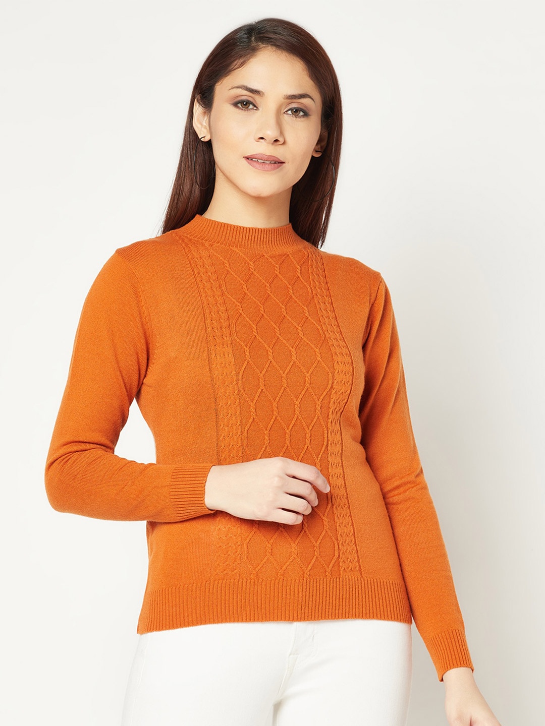 

Knitstudio Women Cable Knit Acrylic Pullover, Tan