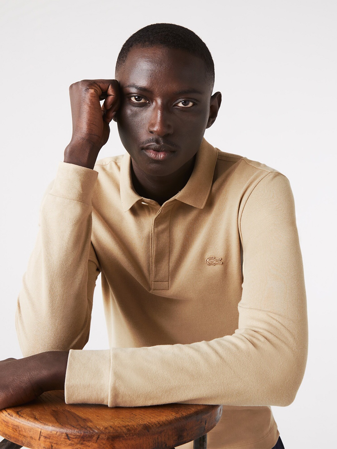 

Lacoste Men Classic Fit Cotton Polo Collar T-shirt, Beige