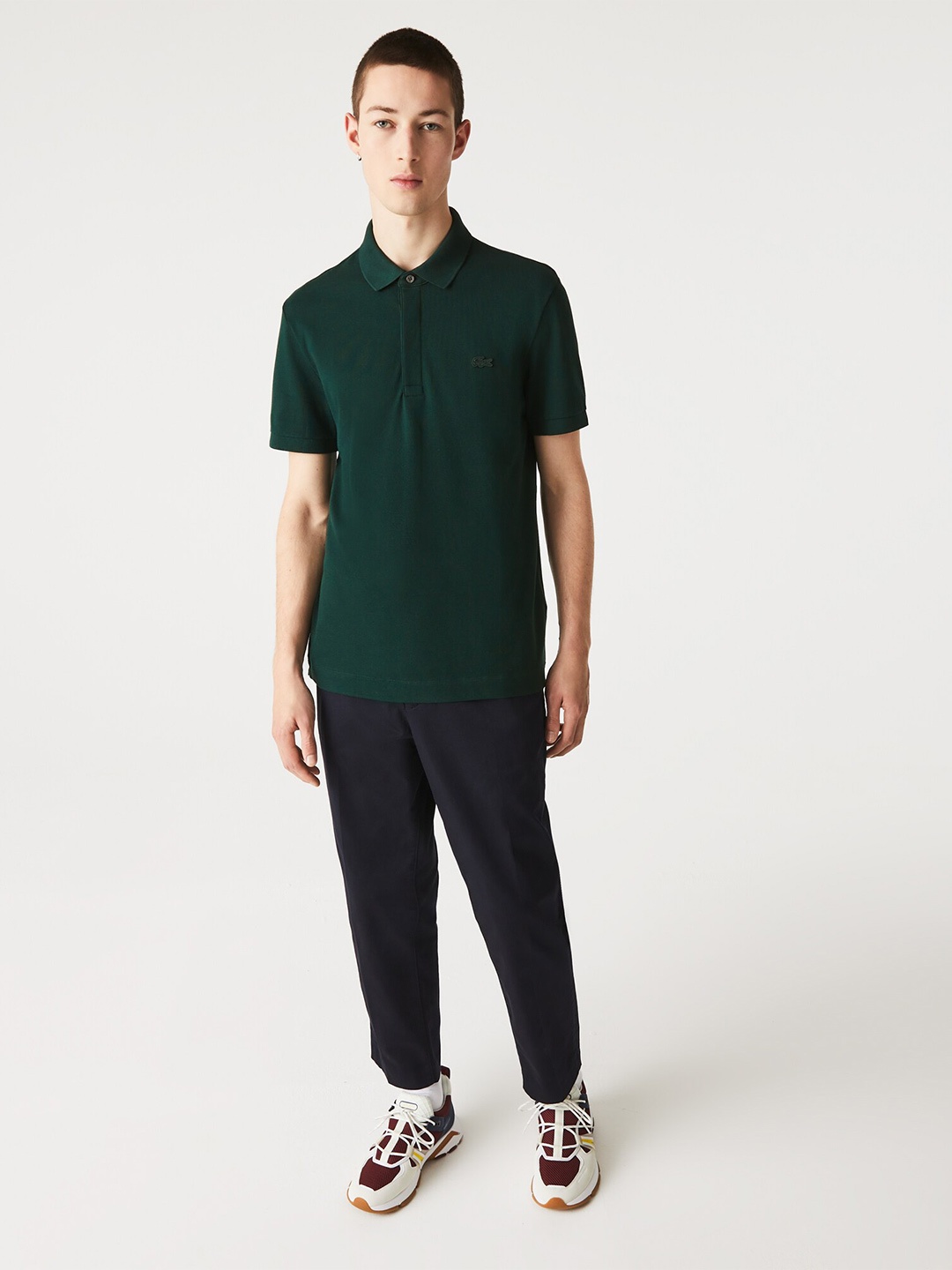 

Lacoste Men Regular Fit Cotton Polo Collar T-shirt, Green