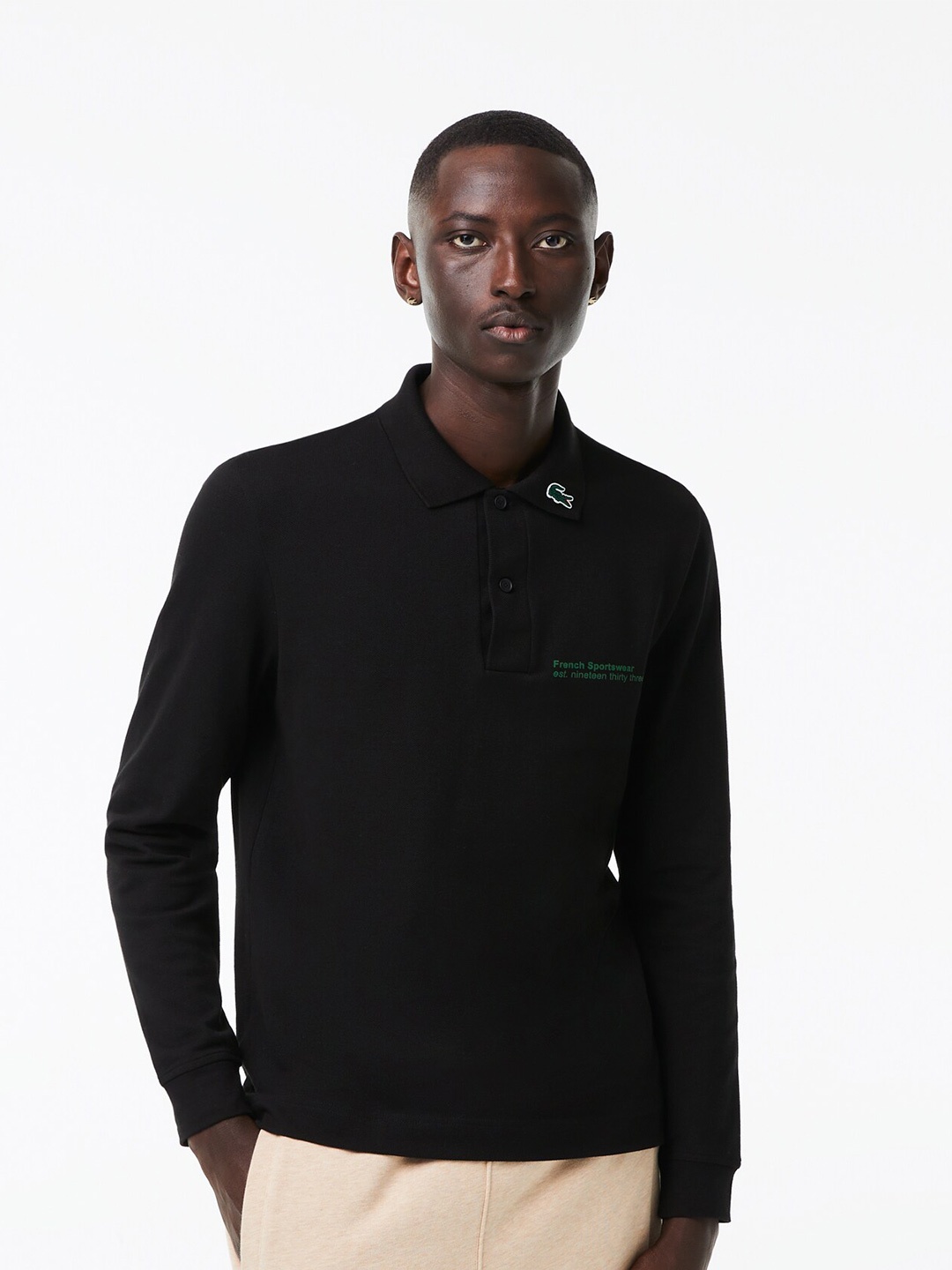

Lacoste Men Pure Cotton Polo Collar T-shirt, Black
