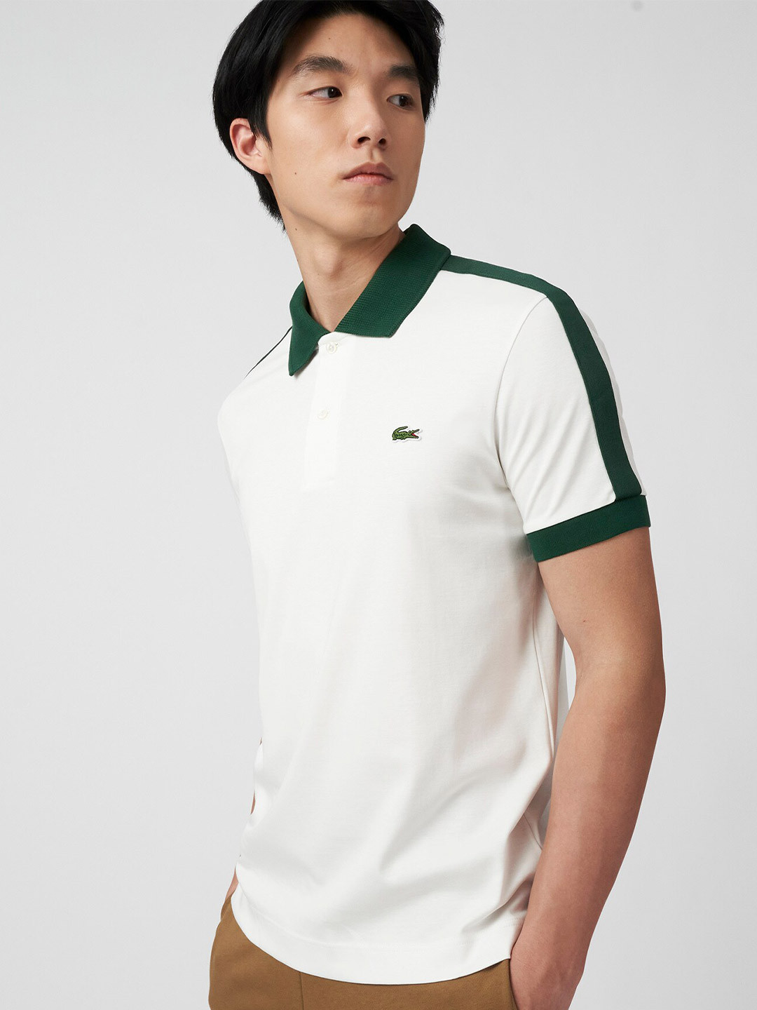 

Lacoste Men Pure Cotton Polo Collar T-shirt, White