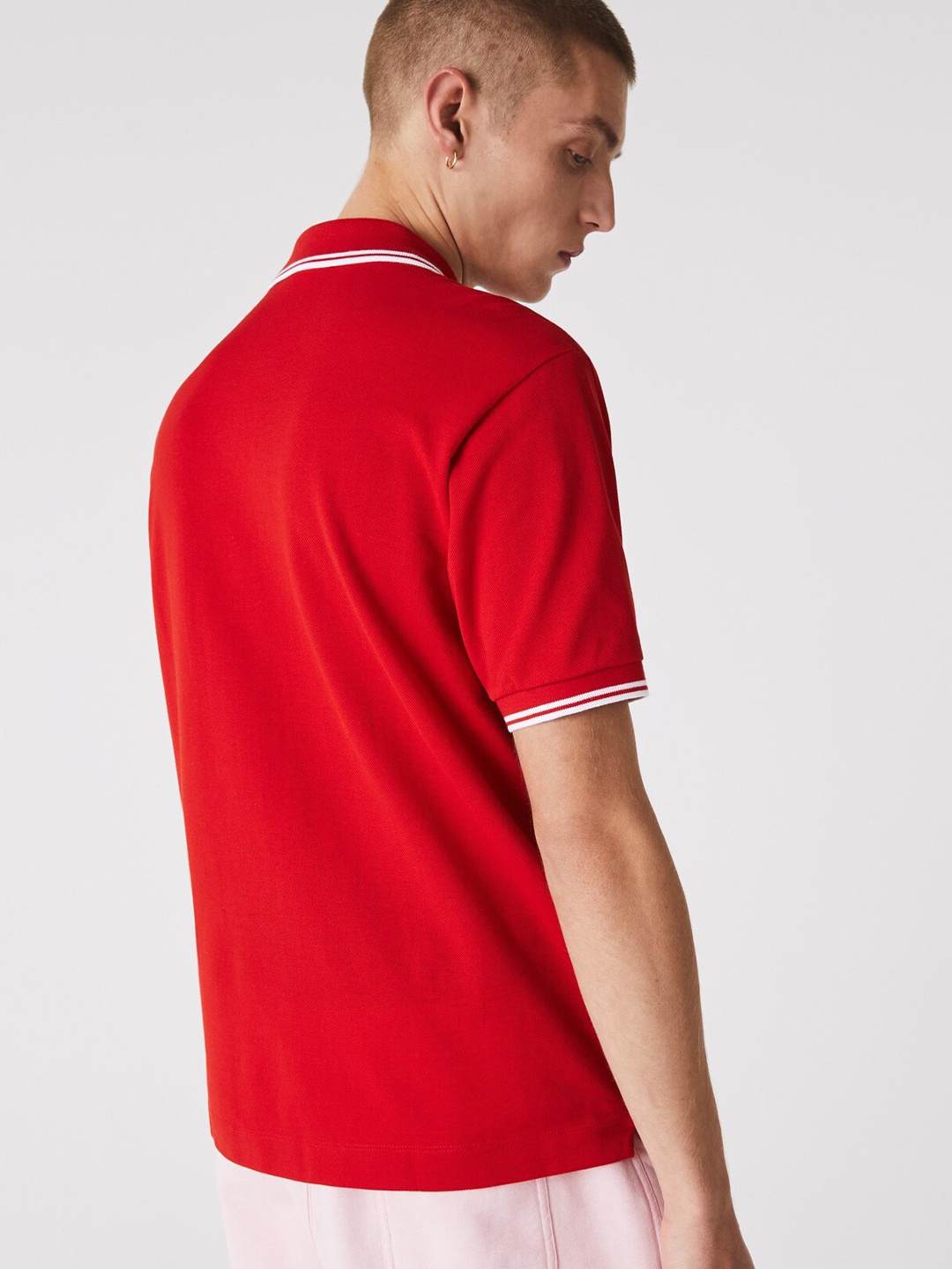 

Lacoste Men Cotton Regular Fit Polo Collar T-shirt, Red