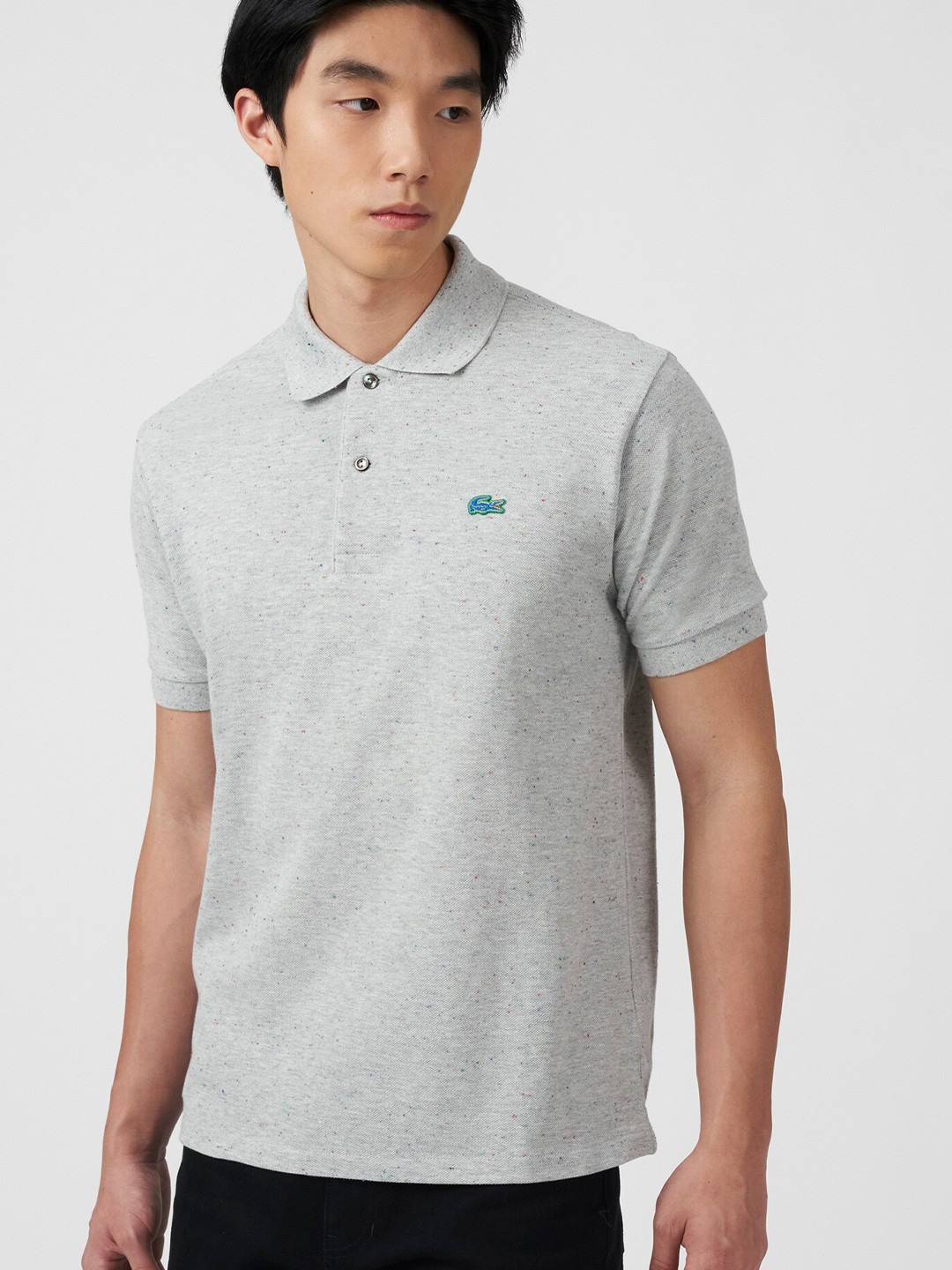 

Lacoste Men Pure Cotton Polo Collar T-shirt, Grey