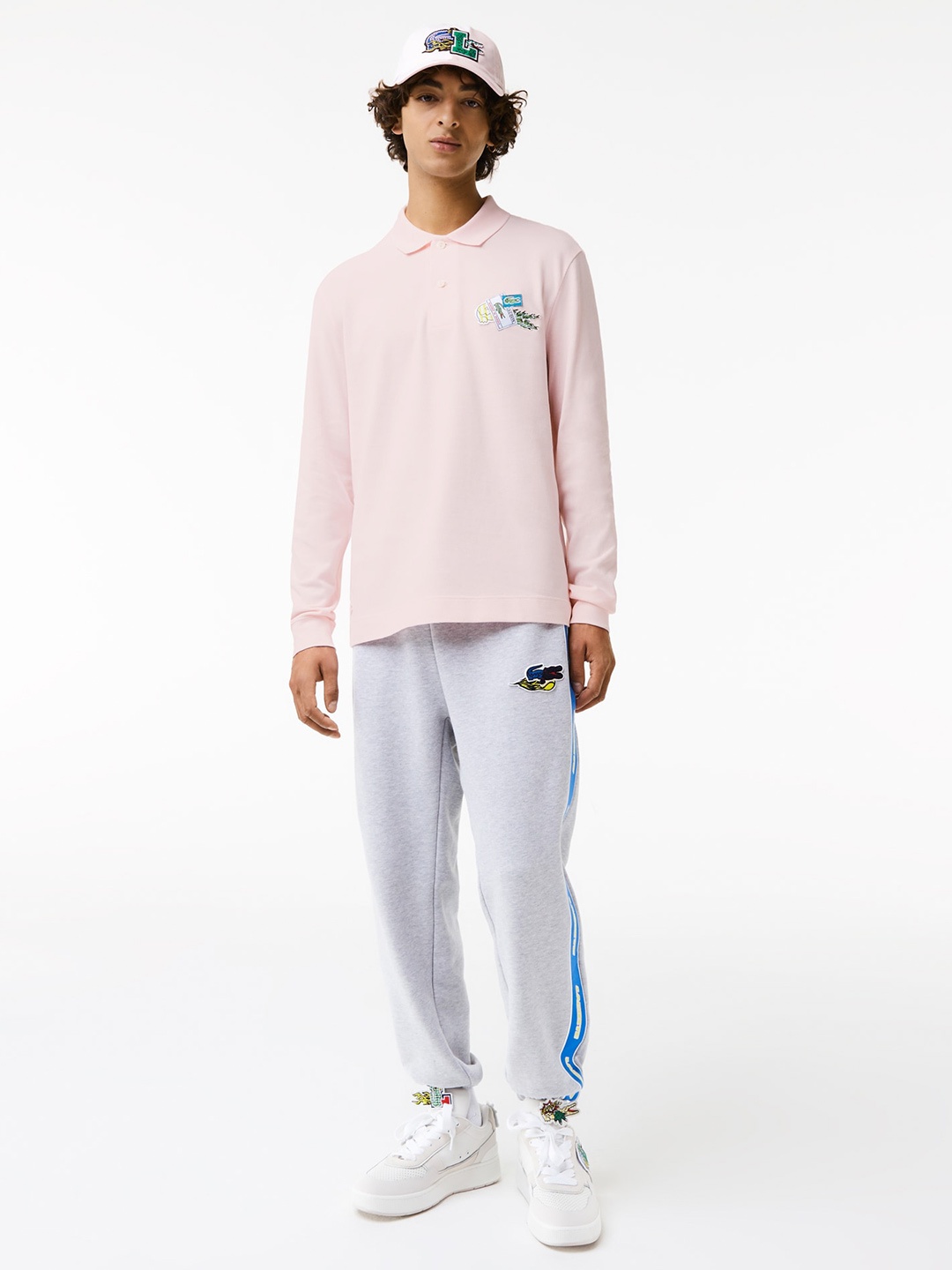 

Lacoste Men Pink Cotton Polo Collar T-shirt