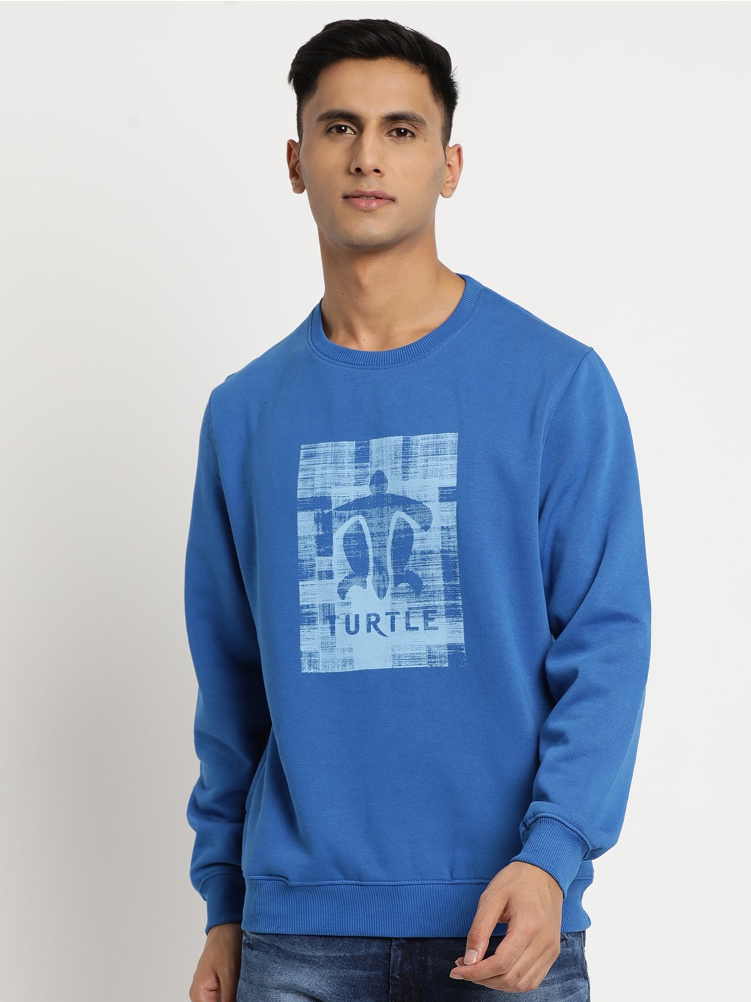 

Turtle Men Graphic Printed Pullover Sweatshirt, Blue