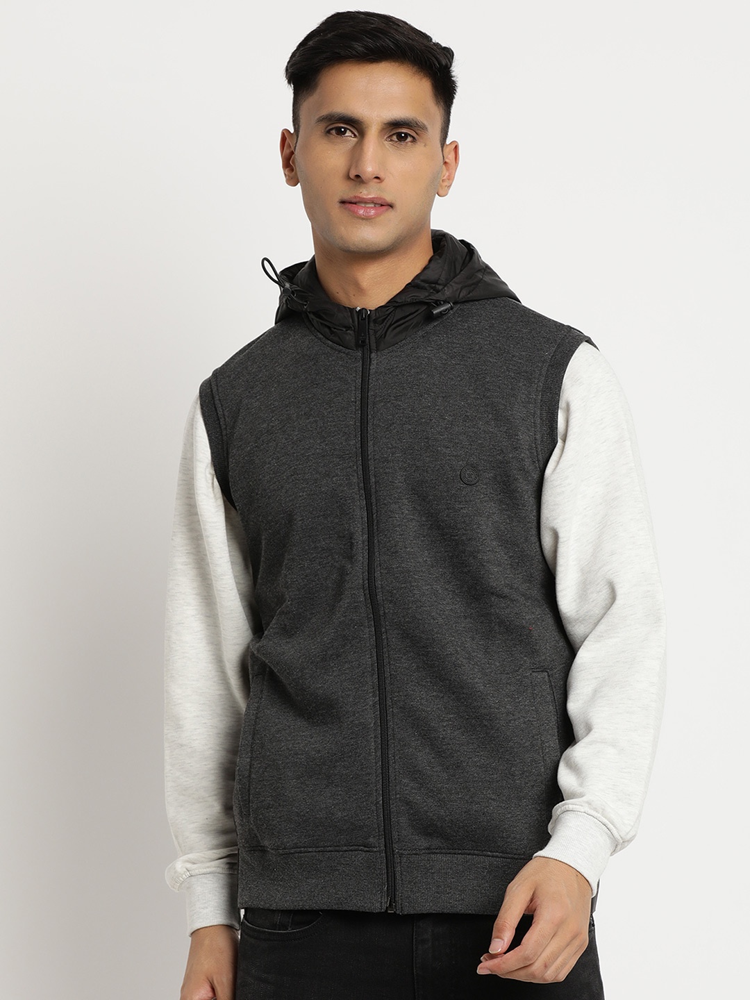 

Turtle Hooded Cotton Sweatshirt, Charcoal