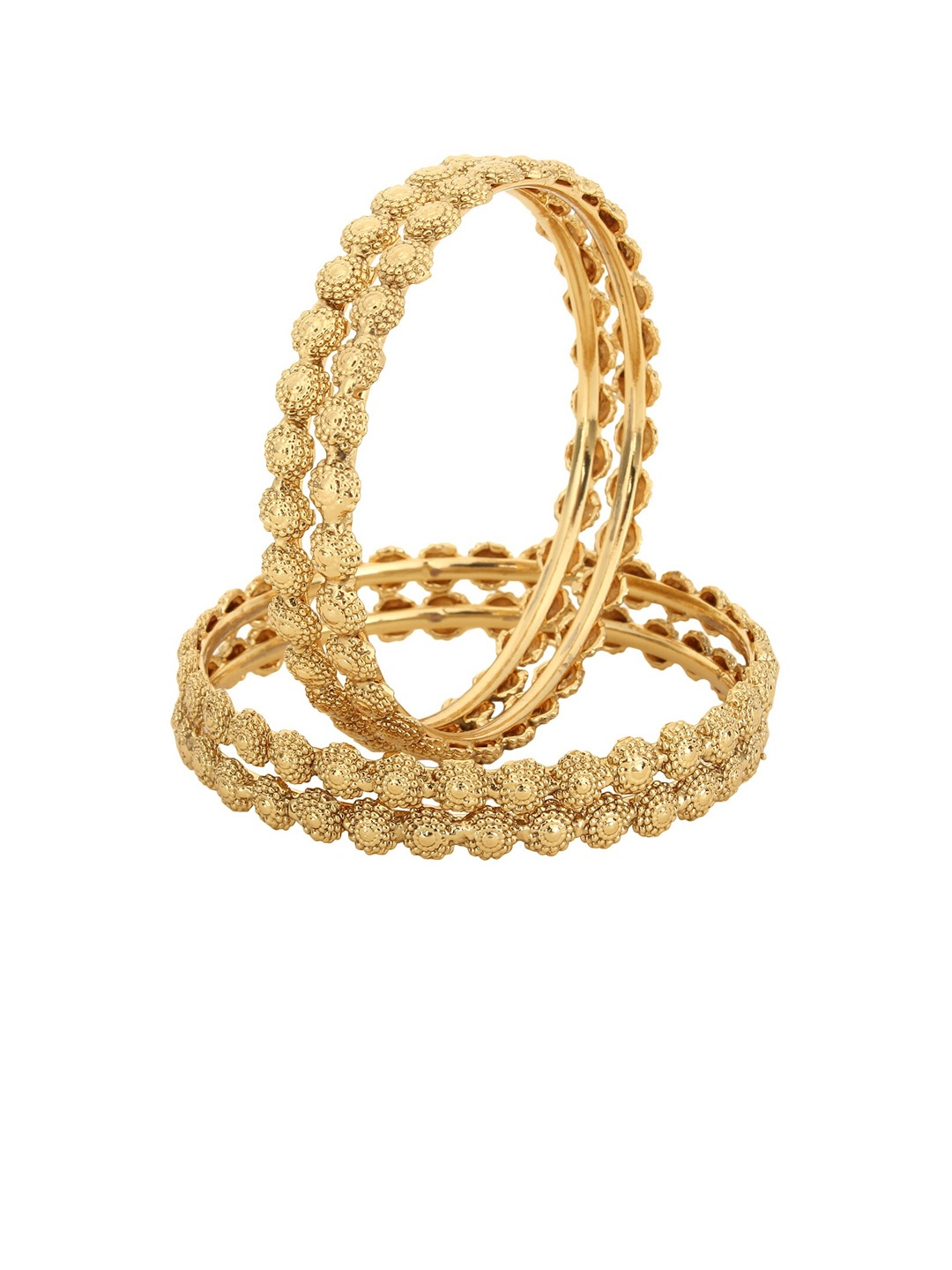 

Adwitiya Collection Set of 4 24k Gold-Plated Embellished Bangles