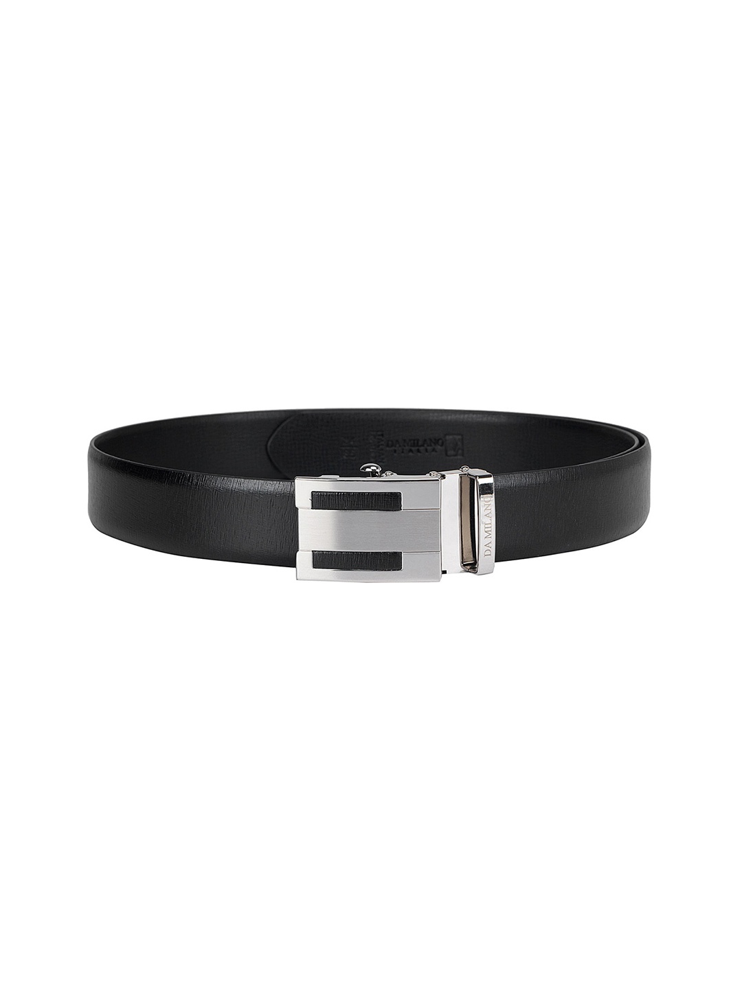 

Da Milano Men Textured Leather Formal Belt, Black