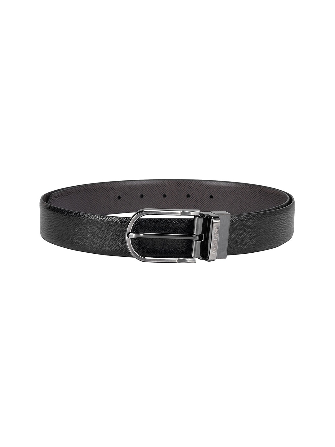

Da Milano Men Textured Leather Formal Belt, Black