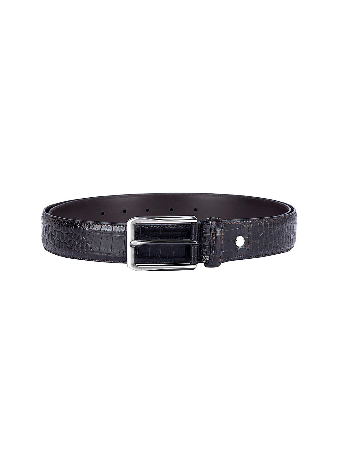 

Da Milano Men Textured Leather Belt, Brown