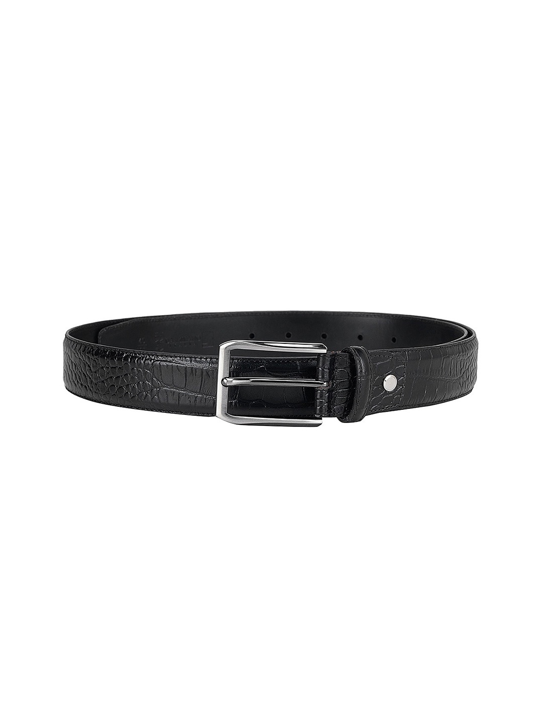 

Da Milano Men Black Textured Leather Belt