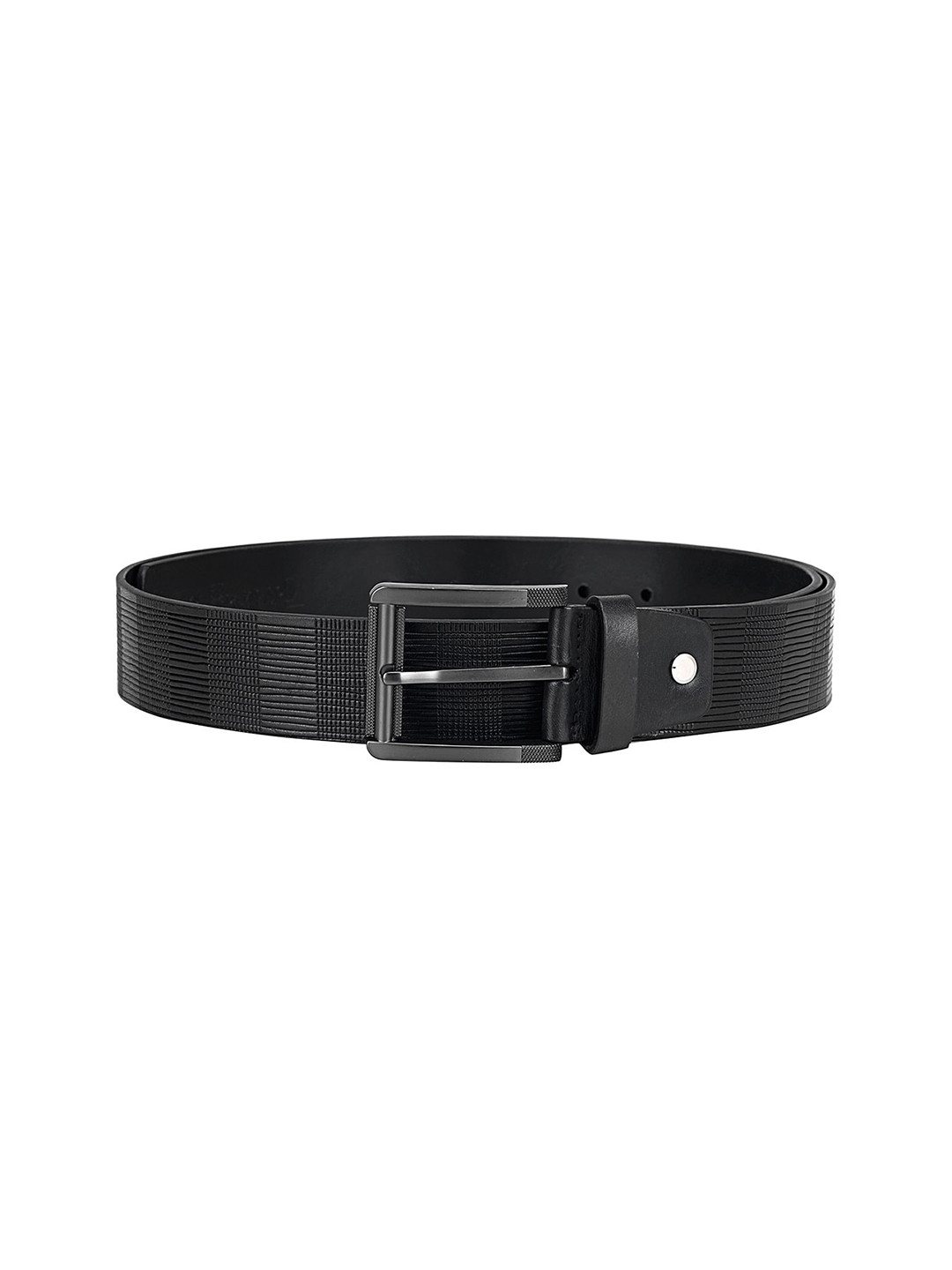 

Da Milano Men Textured Leather Formal Belt, Black