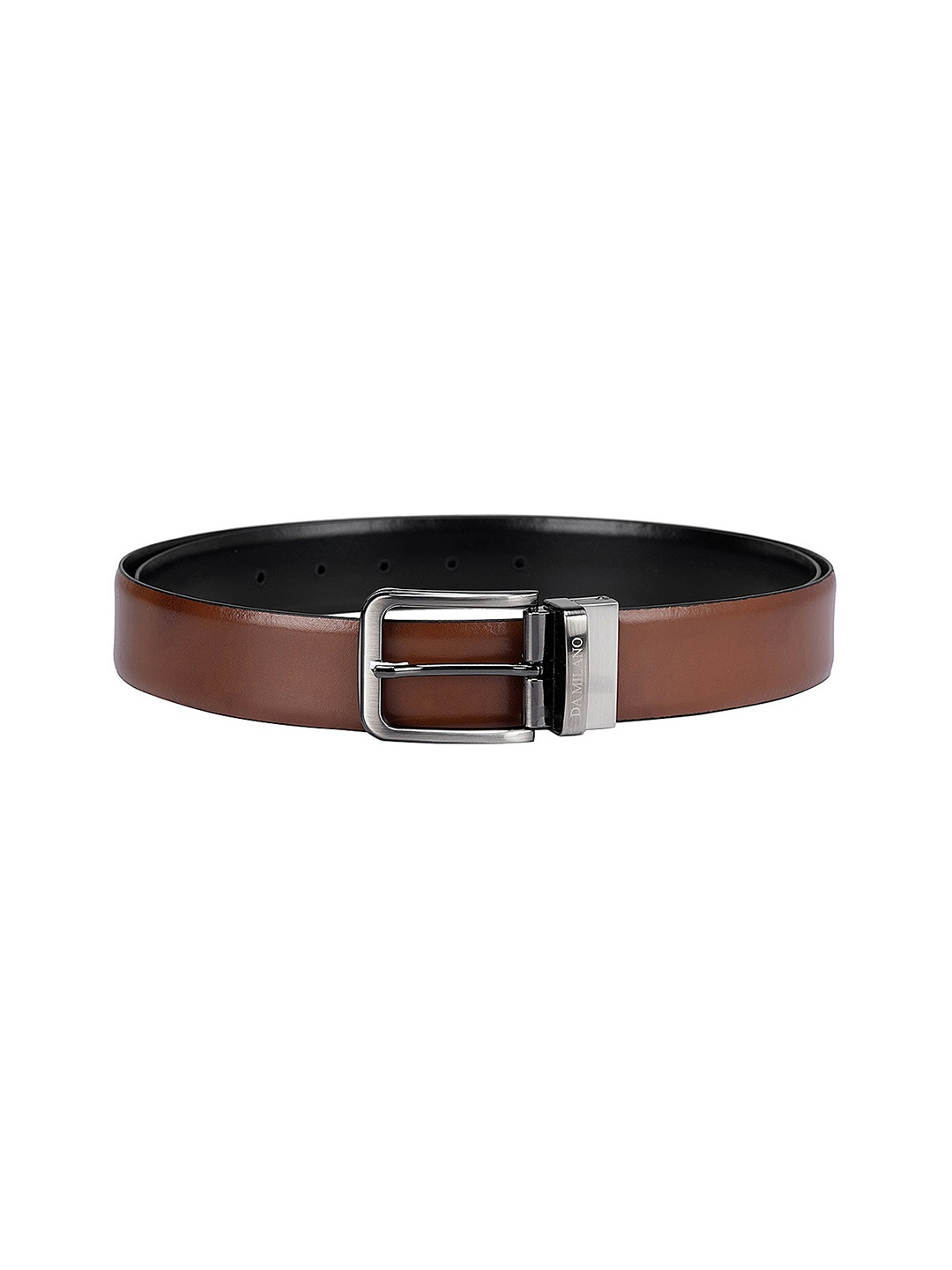 

Da Milano Men Textured Leather Formal Belt, Brown