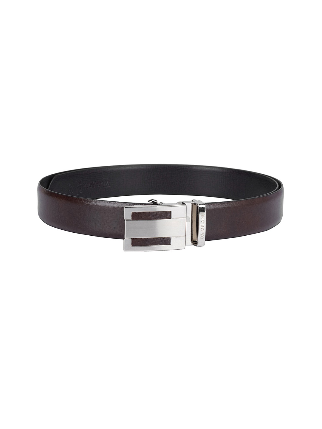 

Da Milano Men Textured Leather Formal Belt, Brown