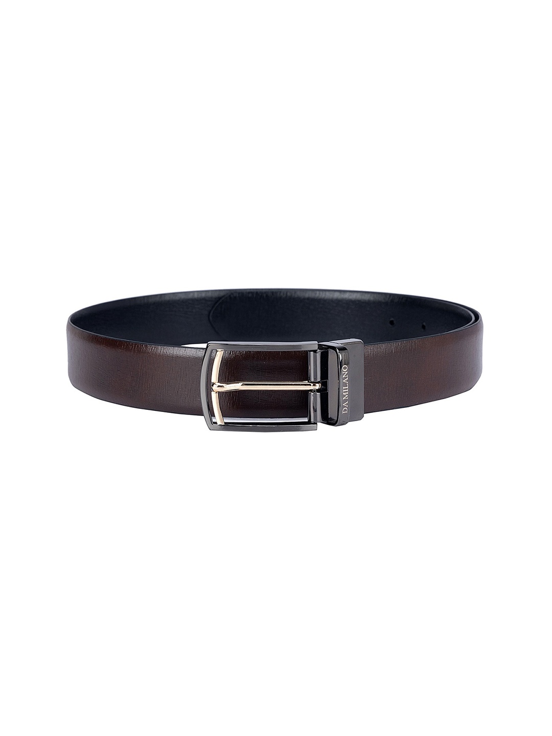 

Da Milano Men Textured Leather Formal Belt, Brown