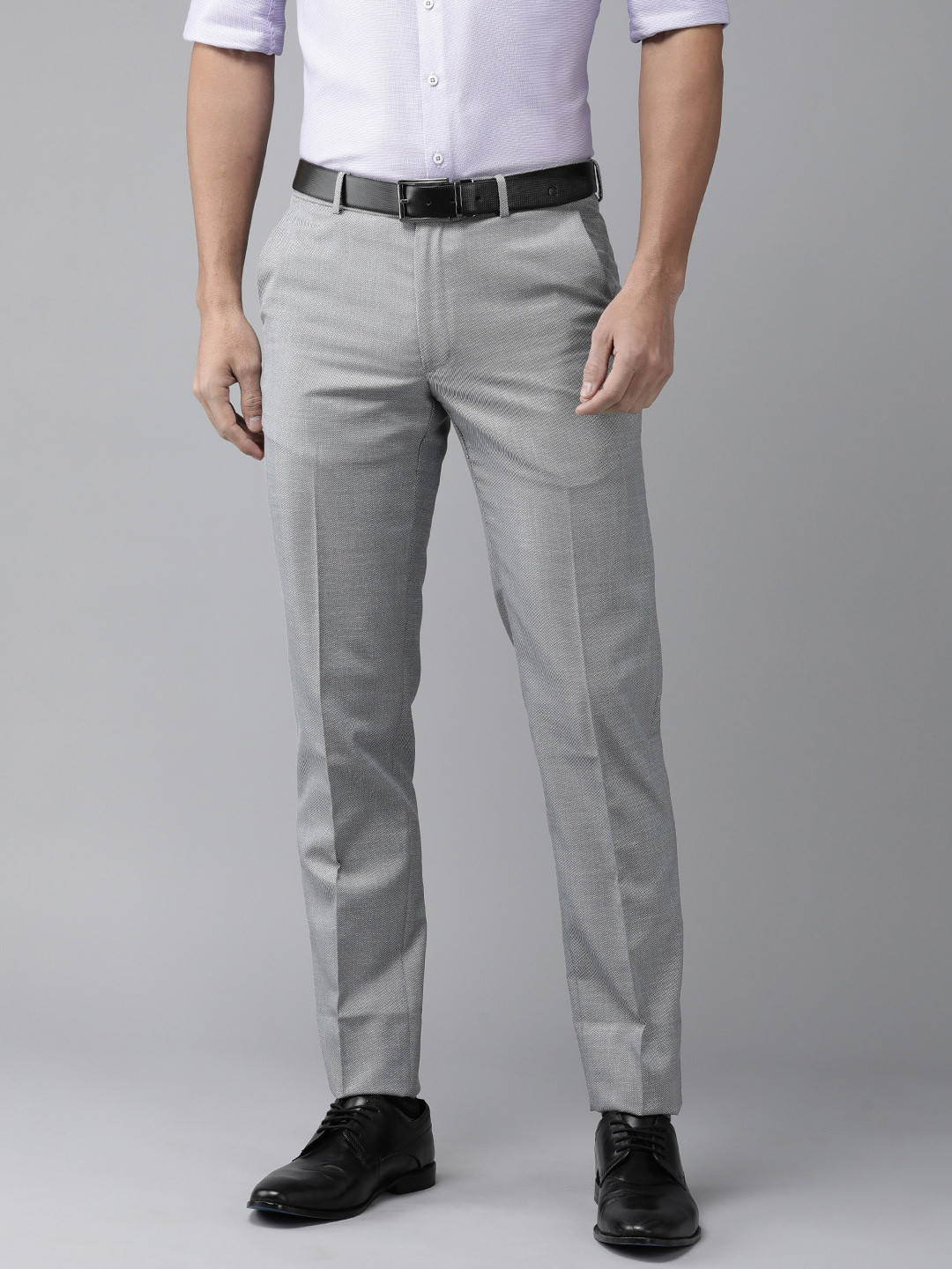 

Van Heusen Men Textured Slim Fit Formal Trousers, White