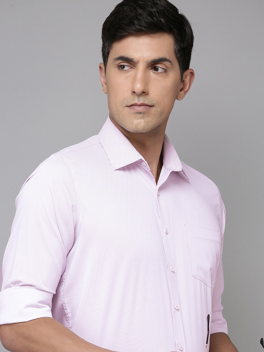 

Van Heusen Men Striped Slim Fit Formal Shirt, Pink