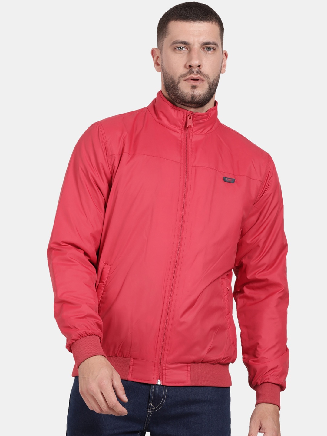 

t-base Men Windcheater Bomber Jacket, Red