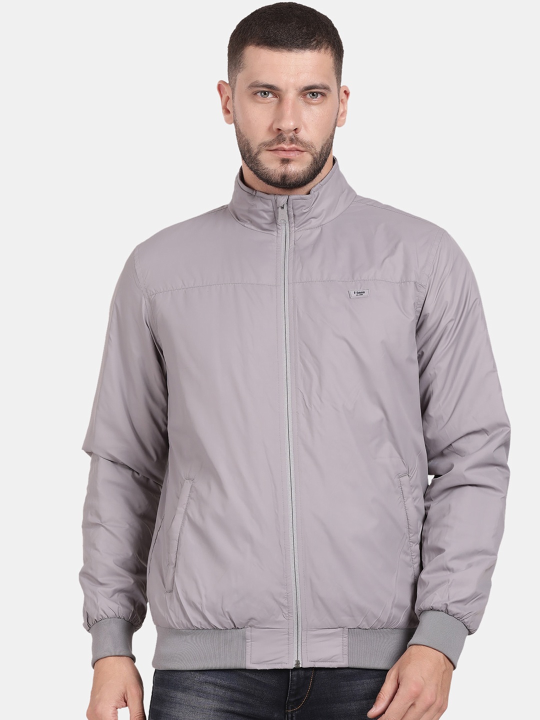 

t-base Men Windcheater Bomber Jacket, Grey