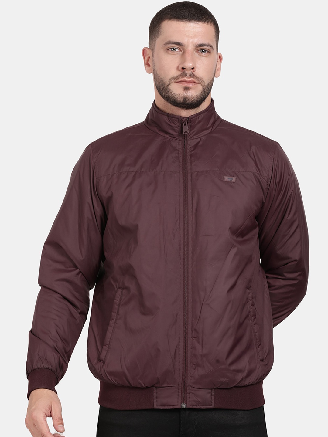

t-base Men Windcheater Bomber Jacket, Burgundy