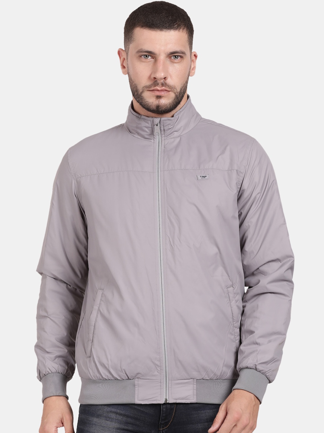 

t-base Men Windcheater Bomber Jacket, Grey