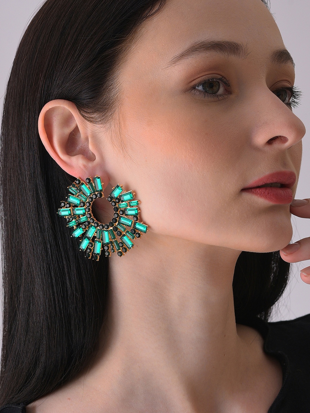 

SOHI Gold-Plated Contemporary Drop Earrings, Turquoise blue