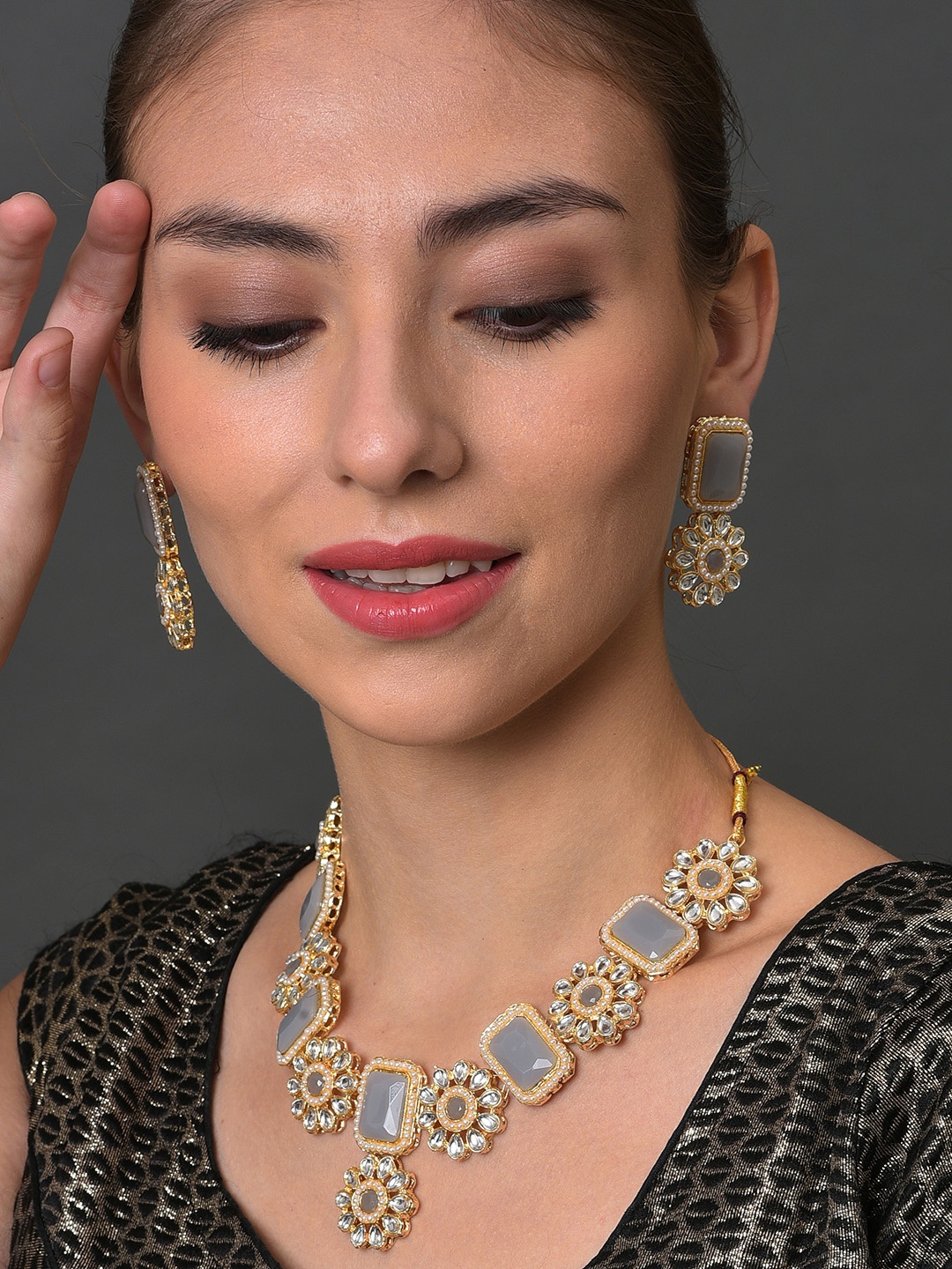 

SOHI Gold-Plated & Stone Studded Jewellery Set