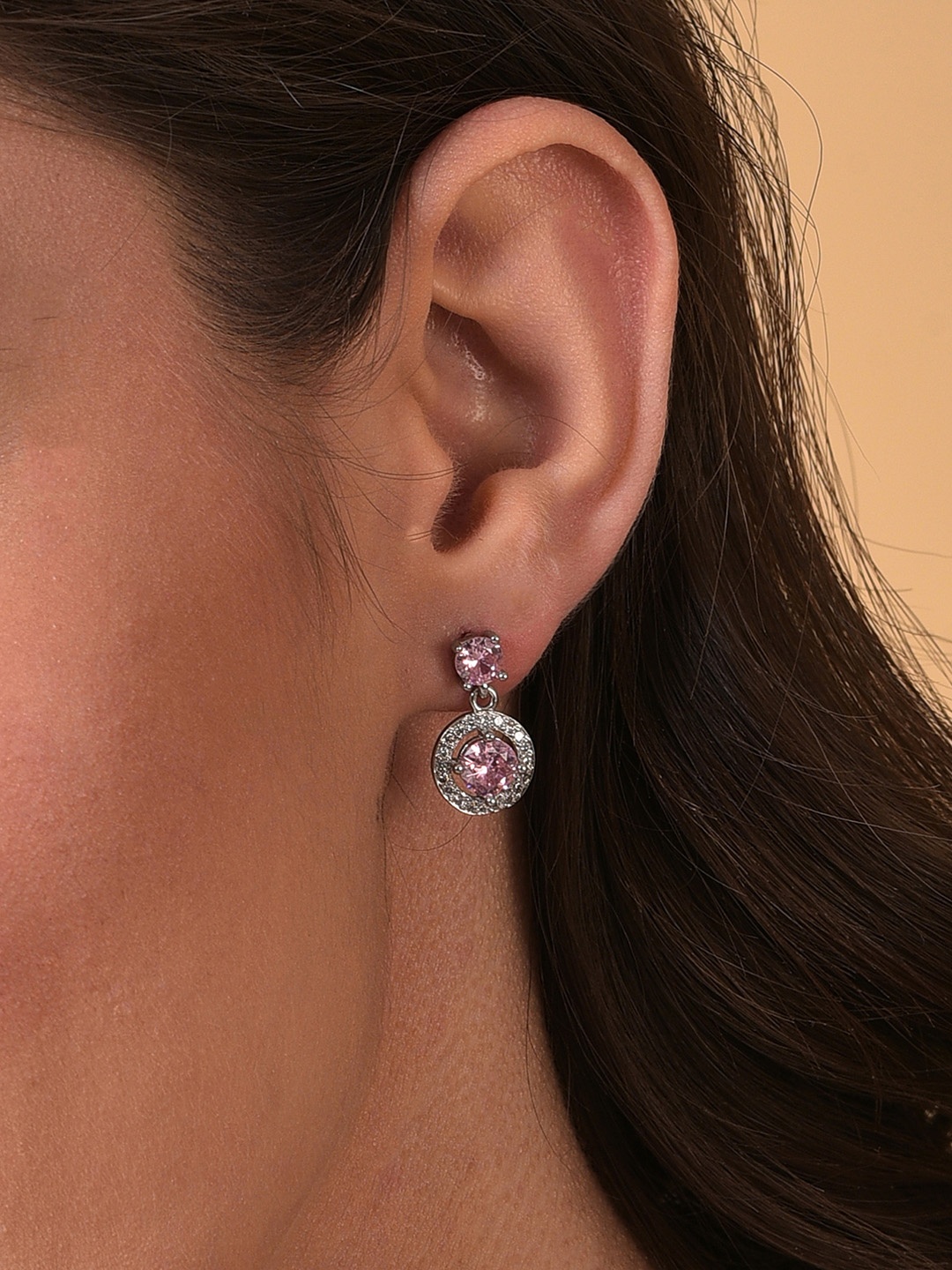 

SOHI Silver Plated Contemporary Drop Earrings