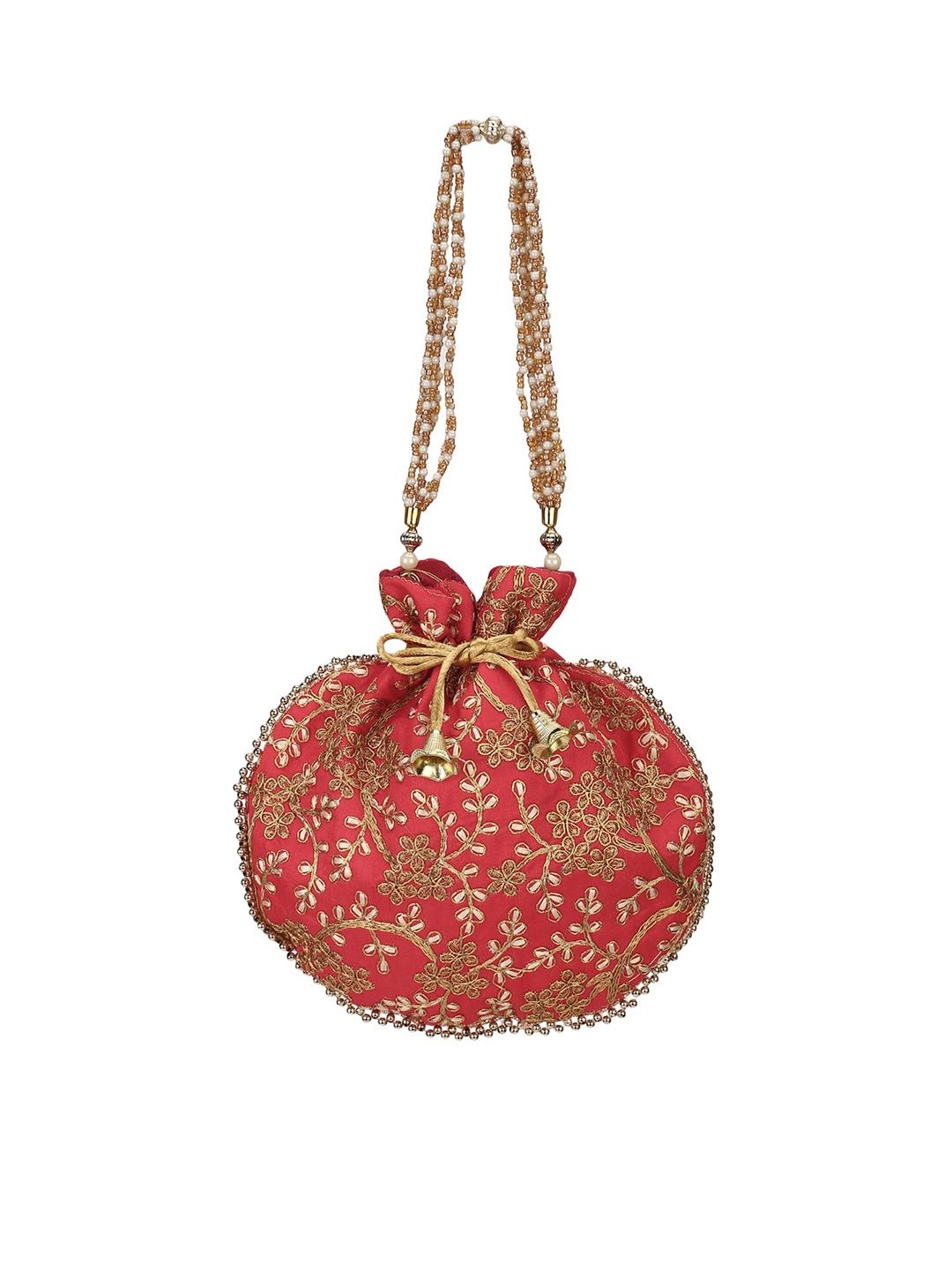 

Aditi Wasan Embroidered Embroidered Potli Clutch, Red