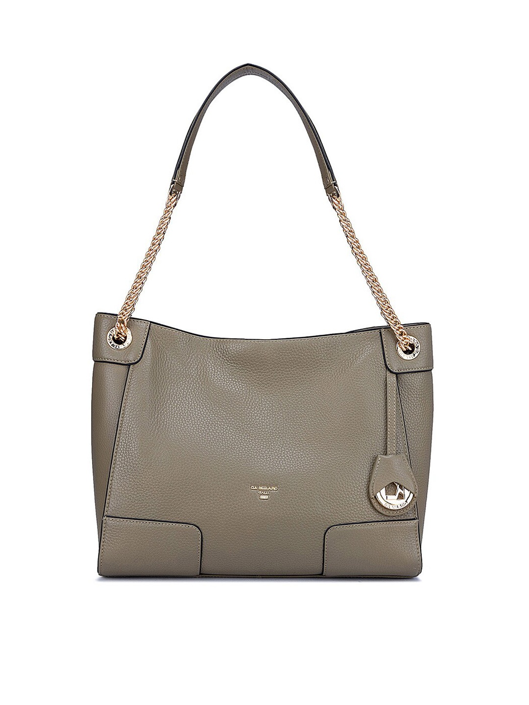 

Da Milano Green Leather Structured Hobo Bag