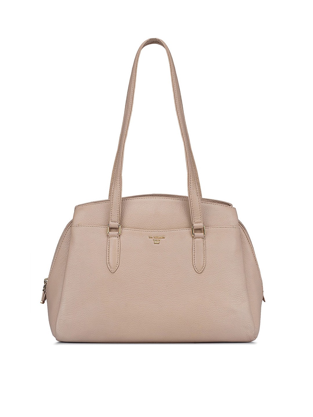 

Da Milano Leather Structured Shoulder Bag, Beige