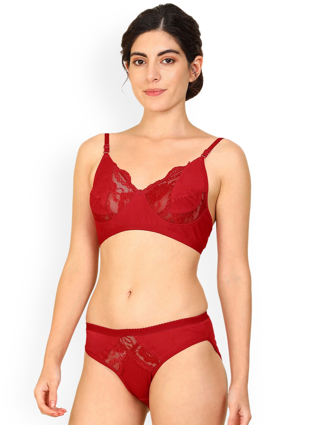 

AROUSY Women Self-Design Lingerie Set, Red