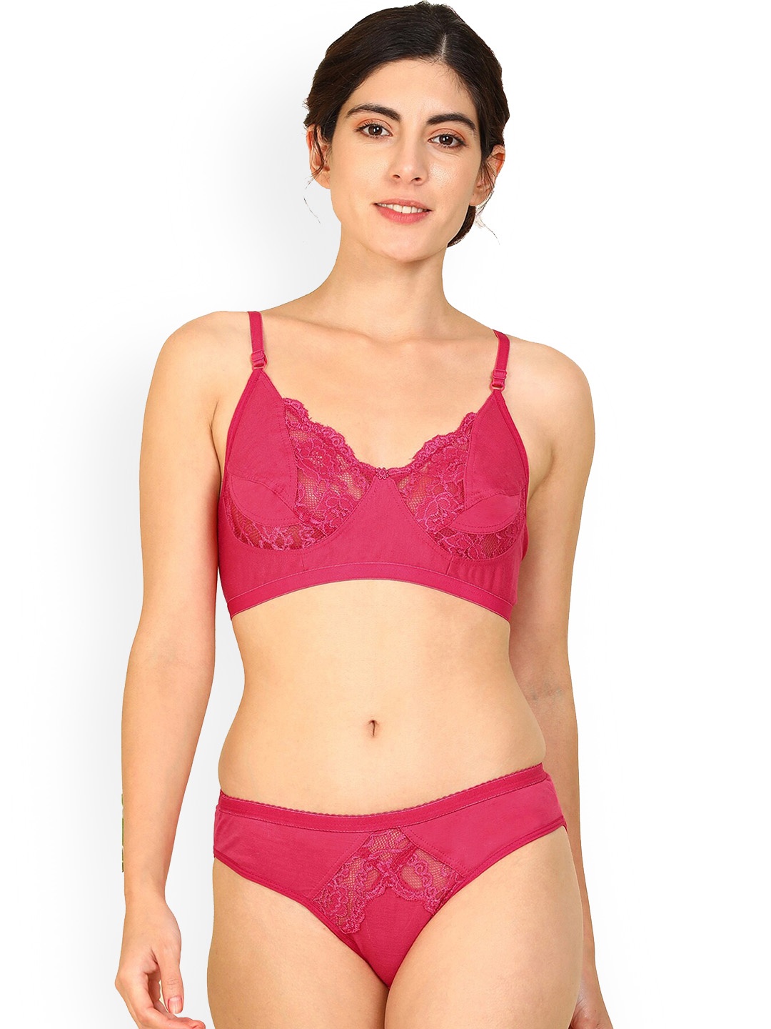 

AROUSY Women Self-Design Lingerie Set- Lemone &et_Pink_30