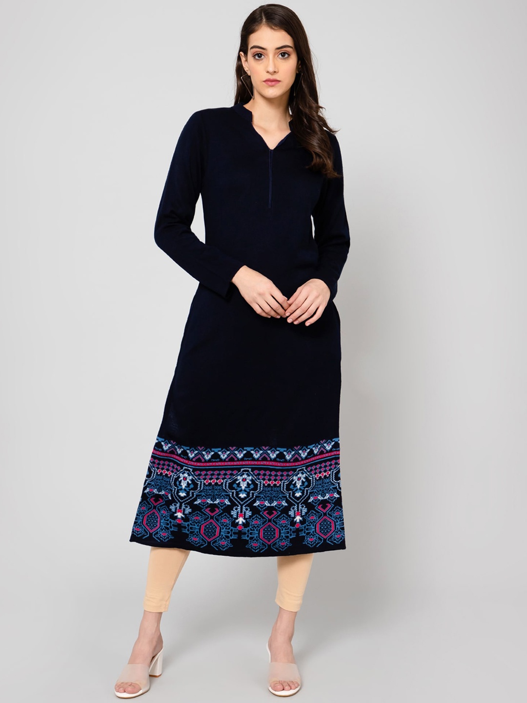 

Cantabil Women Navy Blue Wool Kurta