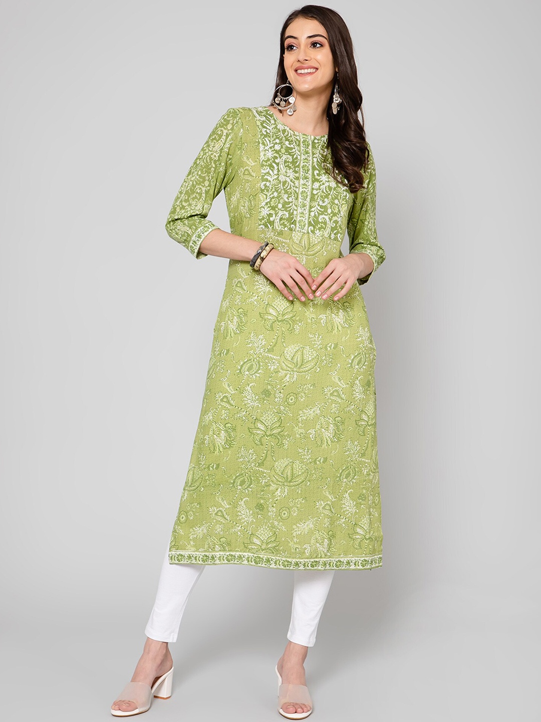 

Cantabil Ethnic Motifs Printed Kurta, Green