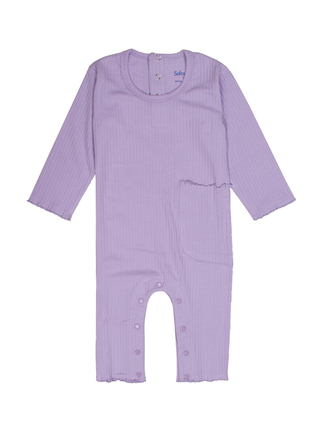 

Softsens Kids Lady Long Sleeved Ribbed Romper, Lavender