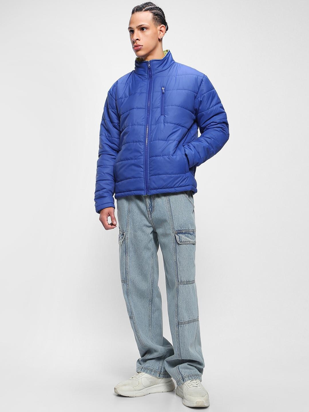 

Bewakoof Men Oversized Puffer Jacket, Blue