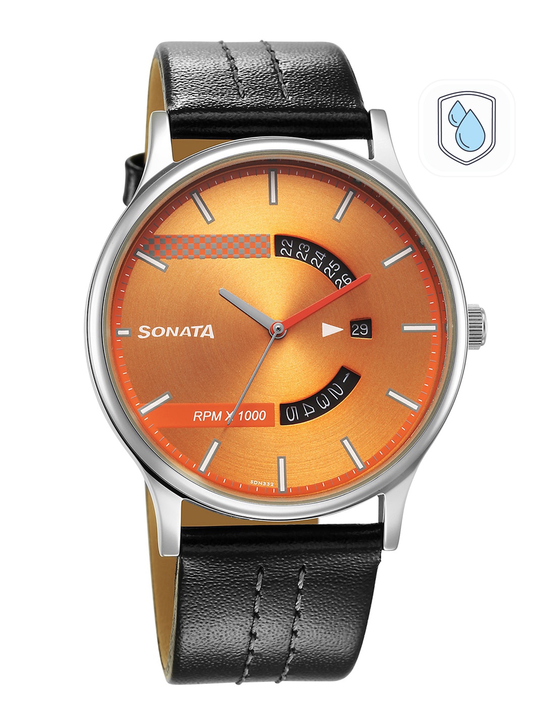 

Sonata Men Brass Dial & Leather Straps Analogue Watch, Yellow
