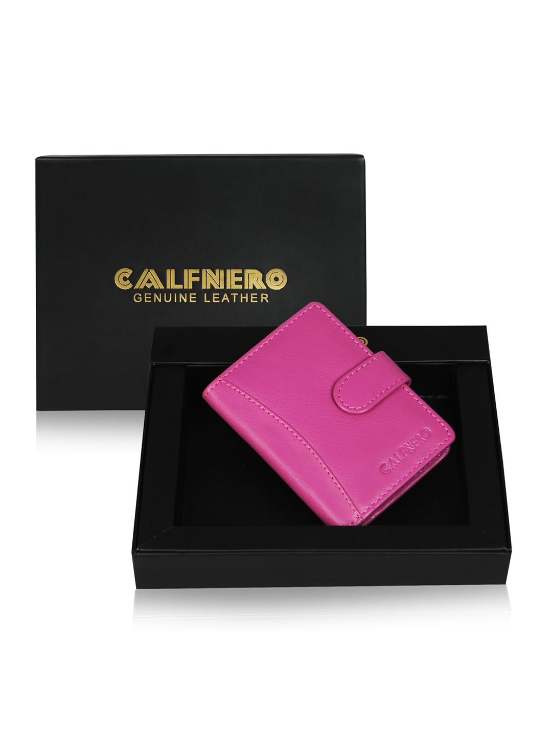 

CALFNERO Unisex Leather Card Holder, Pink