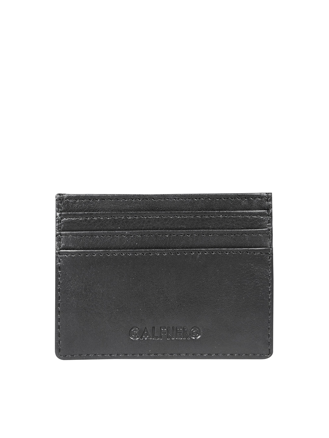 

CALFNERO Unisex Leather Card Holder, Black